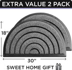 ubdyo 2 Pack Heavy Duty Door Mat Outdoor Entrance - Muddy Dirt Trapping Outdoor Mats - Low Pile Front Door Mat Outside Entrance - Anti Slip Indoor Doormat - 30'' x 17'', Bright Grey