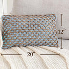 Boho Living Jada Decorative Throw, (1) 12" x 20" Pillow Cover, Light Blue