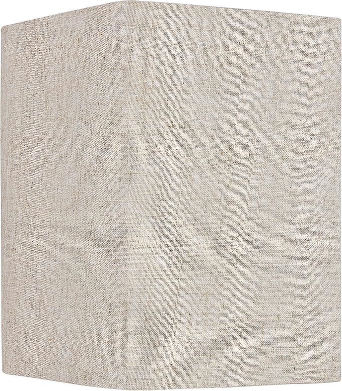 Square Lampshades Set of 2, Linen Lampshades L6.3"x W6.3" x H9.84" High, Easy Assembly Replacement Fabric Shades for Table Lamps Floor Lamps, Beige Color